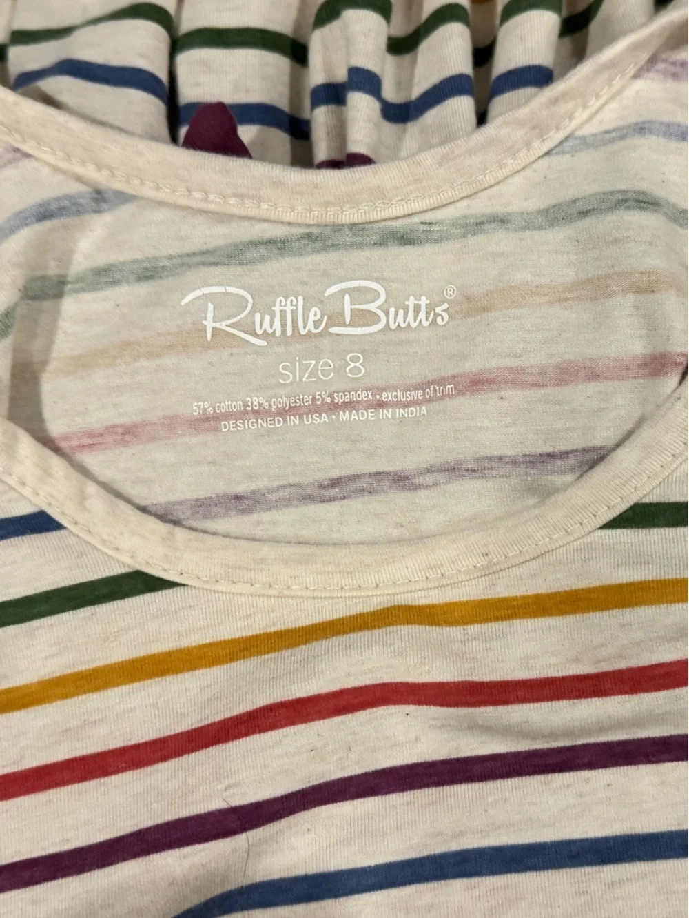 Ruffle Butts Multi-Color Striped Long Sleeve Twirl Dress size 8